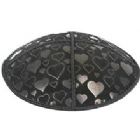 Embossed Suede Kippot - Hearts