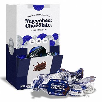 Premium Belgian Kosher Maccabee Chocolate Coins - Nut Free Dark - 24 Sacks