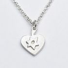 Sterling Heart Neclace with Star of David