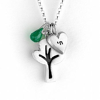 Silver Charm Necklace with Custom Initial