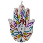 Hand Decorated Hamsa by Glushka Israel - Peace