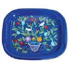 Artistic Painted Metal Large Tray by Glushka - Pomegranates with Birds