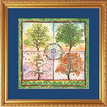 Judaic Framed Art  by Mickie Caspi- Home Blessings