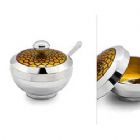 Honey Dish Nickel Plated with Gold Enamel