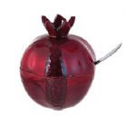 Red Pomegranate Honey Pot with Spoon