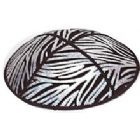 Foil Embossed Suede Kippot - Zebra Pattern