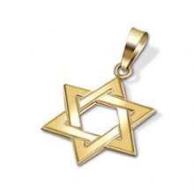14k Rose Gold Satin Judaica Charm Jewish Star of David Pendant 