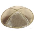 Leather Kippot - Gold Lame