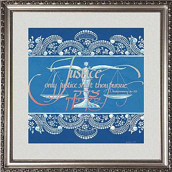 Framed Art Judaica by Mickie Caspi- Lawyers Creed
