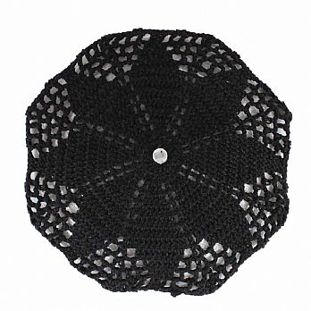 Hand Crochet Ladies Head Covers with Hidden Comb - Black