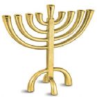 Transitional Menorah with Modern Rough Finish - Gold