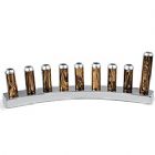 Modern Aluminum Bullets Menorah with Marble Decal - Gold