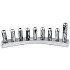 Modern Aluminum Bullets Menorah with Marble Decal - Silver
