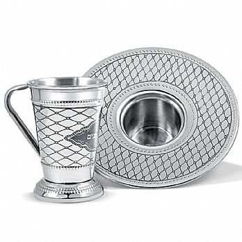 Stainless Steel Mayim Achronim Set with Laser Engraving