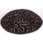 Foil Embossed Suede Kippot - Puzzle Pattern