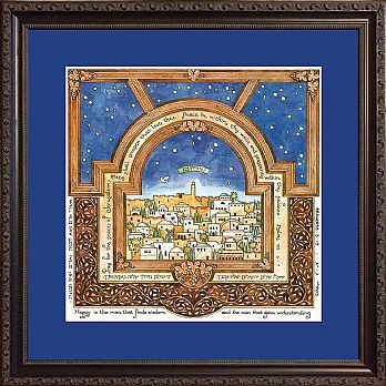 Judaic Framed Art by Mickie Caspi - Man of Honor- Jerusalem
