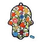 Laser Cut Wall Hanging - Hamsa with Flowers