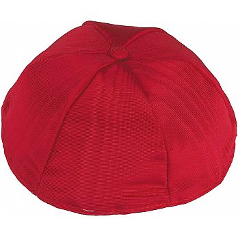 Moire Lined Kippot - Red