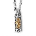 Sterling Silver Mezuzah Necklace with 14K Gold Lion of Judah