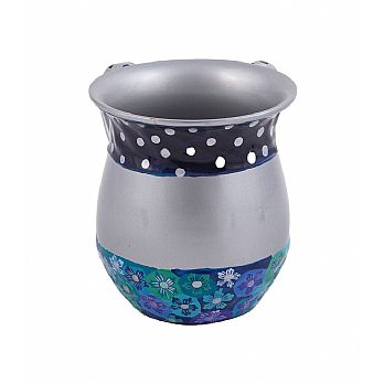 Emanuel Metal Wash Cup w/ Painted Fimo-- Blue