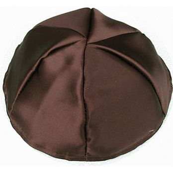 Satin Kippot with Optional Personalization - Brown