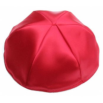 Satin Kippot with Optional Personalization - Red