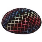 Foil Embossed Suede Kippot - Quilted Pattern