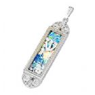 Sterling silver Mezuzah pendant with ancient Roman glass