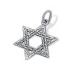 Antiqued Sterling Silver Star of David Pendant
