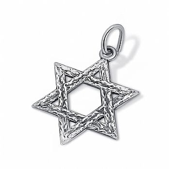 Antiqued Sterling Silver Star of David Pendant