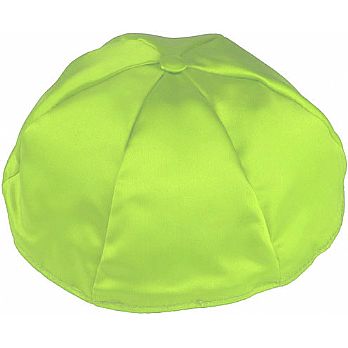 Satin Kippot with Optional Personalization - Lime Green