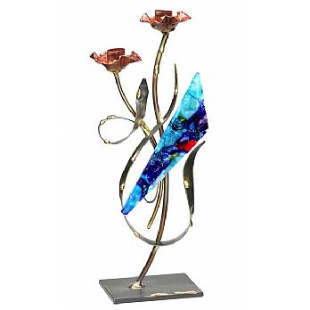 Gary Rosenthal Art Candlesticks - Flowery Collection