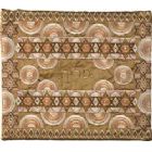 Embroidered Raw Silk Tallit Bag by Emanuel - Stars Gold