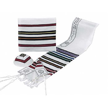 ''Bnei Ohr'' Wool Tallit Set - Multi Colors