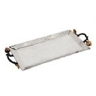 Emanuel Stainless Steel Hammered Tray with Pomegranate Handles