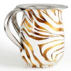 Stainless Steel Wash Cup with 2Handles - Zebra Gold