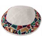 Machine Embroidered Kippah by Yair Emanuel - Multi Colors