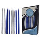 45 Deluxe Single Wick Hanukkah Candles Metallic Blue and Silver