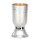 Kiddush Cup with Wine Blessing - Hammered Belly Shape