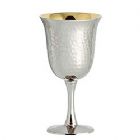 Stunning Hammered Kiddush Cup with Gold Interior