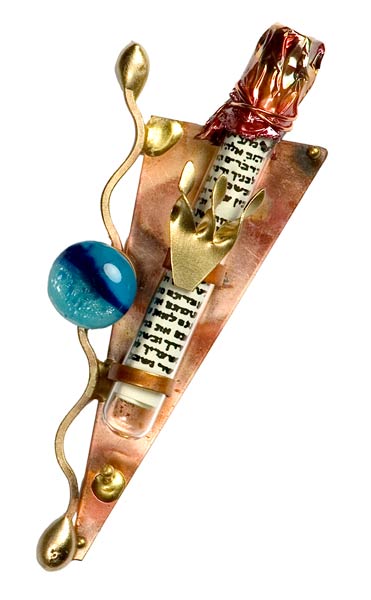 Yair Emanuel Embroidered Beads Mezuzah Case