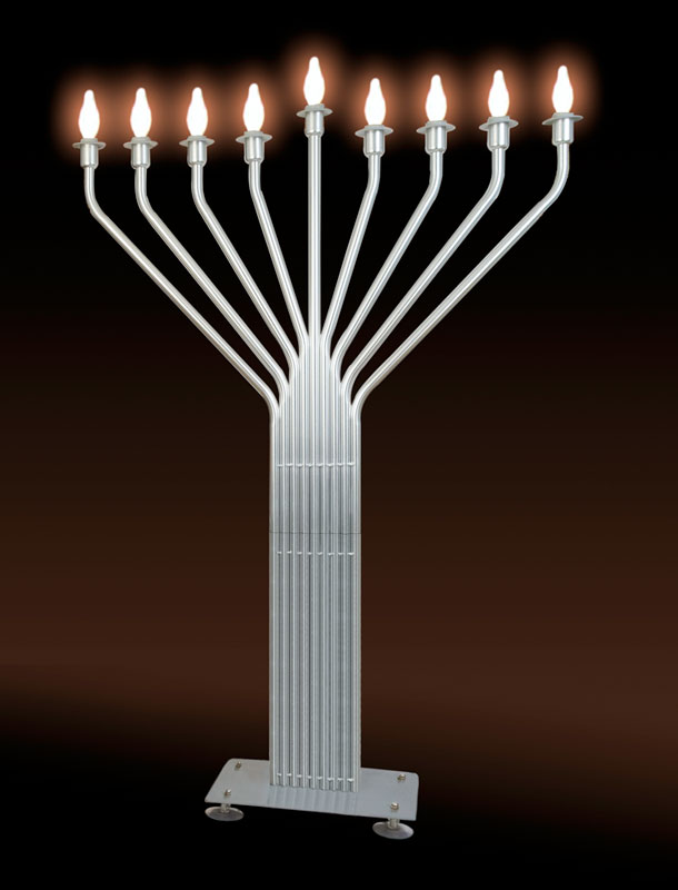 Giant Outdoor Electric Menorahs for Hanukkah Display