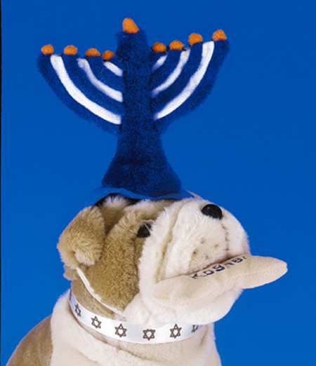 Faux Silk Hanukkah Tie With Menorahs