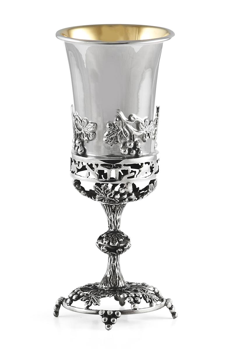 Simple Sterling Silver Jewish kiddush Cup 925 Traditional Judaica Shabbos Havdala set Wine goblet