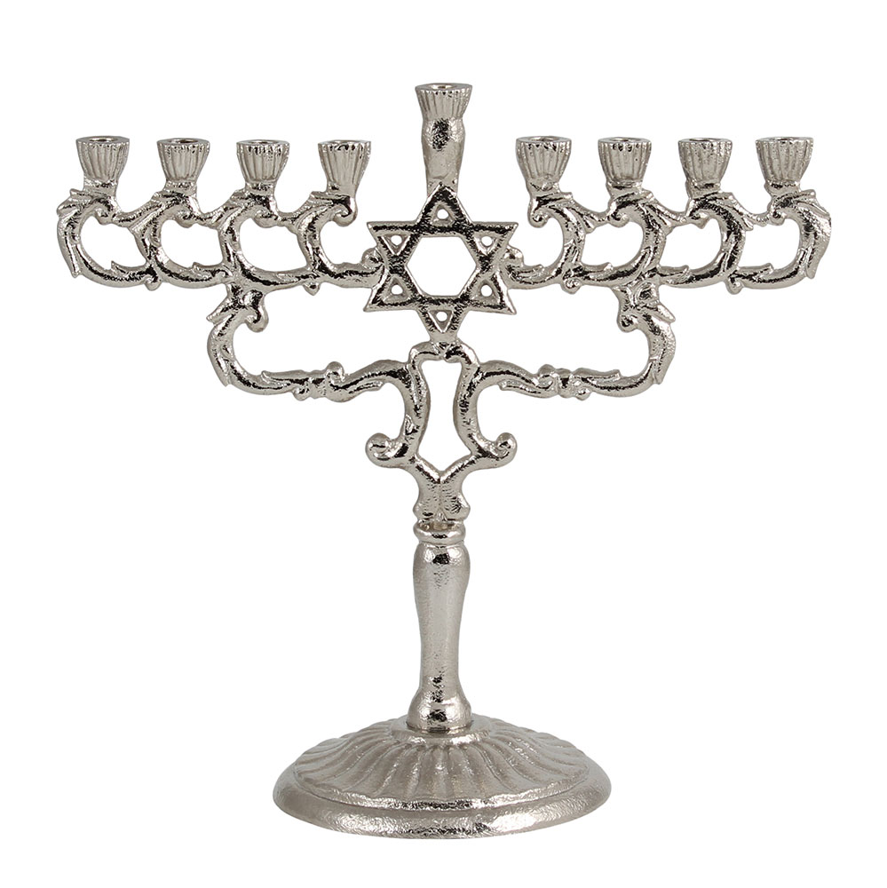 Traditional Classic menorah for Chanukah candle lighting in style